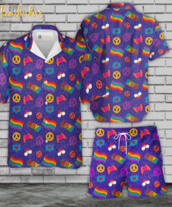 LGBT Hawaiian Shirt Set | LGBT Support Hawaiian Shirt | Unisex Hawaiian Set | Pride Day Hawaiian Style