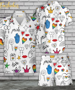 LGBT Hawaiian Shirt Set | LGBT Support Hawaiian Shirt | Unisex Hawaiian Set | Pride Day Hawaiian Style