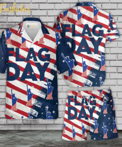 4th Of July Statue Of Liberty Hawaiian Shirt Set | US Independence Day Hawaiian Shirt | Unisex Hawaiian Set | USA Flag Day Hawaiian Style