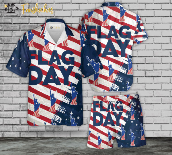 4th Of July Statue Of Liberty Hawaiian Shirt Set | US Independence Day Hawaiian Shirt | Unisex Hawaiian Set | USA Flag Day Hawaiian Style