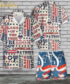 God Bless the USA Hawaiian Shirt Set | Veteran Hawaiian Style | Unisex Hawaiian Set | Patriot Hawaiian Style