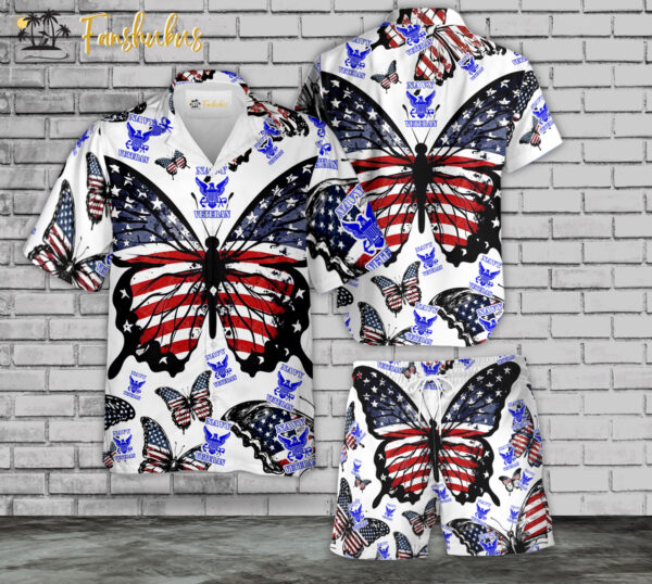 US Navy Veteran Hawaiian Shirt Set | Veteran Hawaiian Style | Unisex Hawaiian Set | Patriot Hawaiian Style