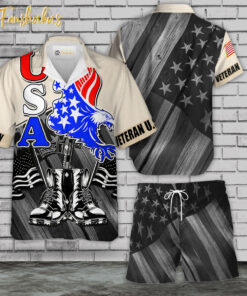 Eagle Hawaiian Shirt Set | Veteran Hawaiian Style | Unisex Hawaiian Set | Patriot Hawaiian Style