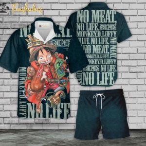 Monkey D. Luffy Anime Hawaiian Shirt Set | Straw Hat Pirates Hawaiian Style | Unisex Hawaiian Set | Anime Hawaiian Style