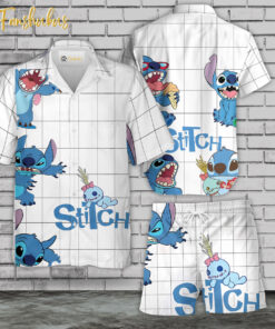 Stitch Hawaiian Shirt Set | Tropical Stitch Hawaiian Style | Unisex Hawaiian Set | Hawaiian Style