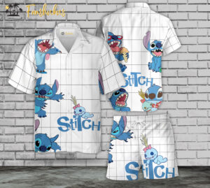Stitch Hawaiian Shirt Set | Tropical Stitch Hawaiian Style | Unisex Hawaiian Set | Hawaiian Style