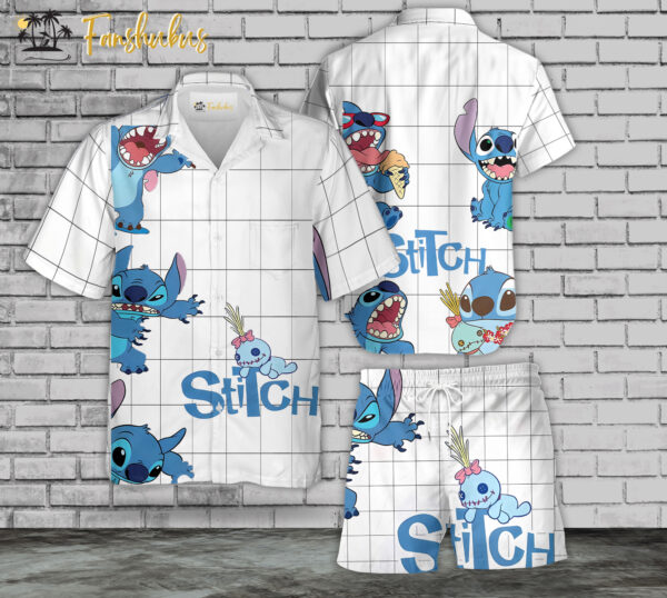 Stitch Hawaiian Shirt Set | Tropical Stitch Hawaiian Style | Unisex Hawaiian Set | Hawaiian Style