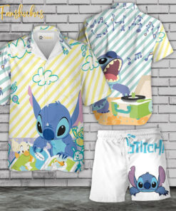 Stitch Hawaiian Shirt Set | Cute Stitch Hawaiian Style | Unisex Hawaiian Set | Aloha Hawaiian Style