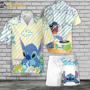 Stitch Hawaiian Shirt Set | Cute Stitch Hawaiian Style | Unisex Hawaiian Set | Aloha Hawaiian Style