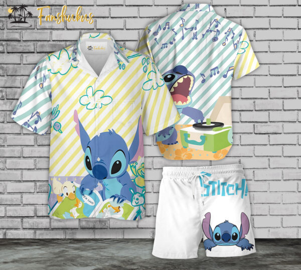 Stitch Hawaiian Shirt Set | Cute Stitch Hawaiian Style | Unisex Hawaiian Set | Aloha Hawaiian Style