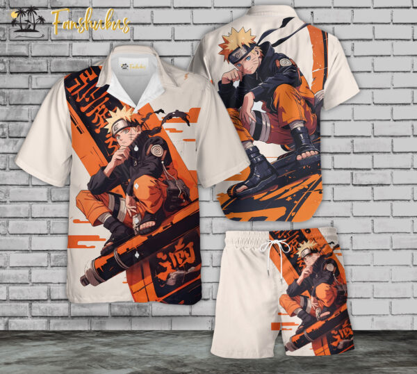 Naruto Uzumaki Hawaiian Shirt Set | Anime Hawaiian Style | Unisex Hawaiian Set | Naruto Anime Hawaiian Style