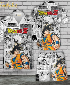 Son Goku Hawaiian Shirt Set | Anime Hawaiian Style | Unisex Hawaiian Set | Dragon Ball Z Anime Hawaiian Style