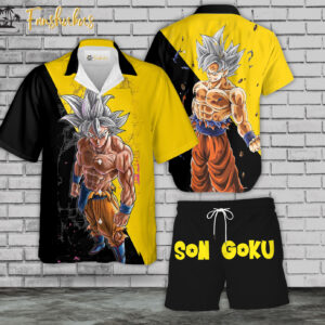 Son Goku Hawaiian Shirt Set | Anime Hawaiian Style | Unisex Hawaiian Set | Dragon Ball Z Anime Hawaiian Style