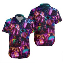 Accordion Gift for Accordion Player Accordion Neon Colorful Hawaiian Shirt