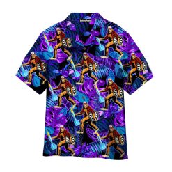 Bigfoot Play Dart Tropical Neon Hawaiian Shirt
