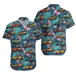 Corvette Car Gift for Car Lovers Colorful Tropical Hawaiian Shirt