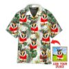 Funny Chihuahua Dog Merry Christmas With Leaves Tropical Custom Photo Hawaiian Shirt