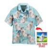Funny Cute blue Bicolor Ragdoll On Big Wave Tropical Custom Photo Hawaiian Shirt