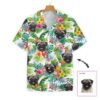 Funny Dog And Tropical Pineapple Custom Photo Hawaiian Shirt