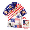Funny Fourth of July Dog Lover Dog With American Flag All Men Are Created Equal Custom Photo Hawaiian Shirt