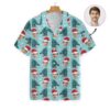 Funny Funny Face Christmas Tree Custom Photo Hawaiian Shirt