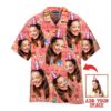 Funny Funny Face Happy Birthday On Pink Custom Photo Hawaiian Shirt