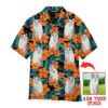 Funny Funny Ragdoll Cat In Orange Floral Tropical Custom Photo Hawaiian Shirt