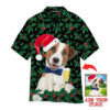 Funny Merry Xmas Custom Photo Dog On Christmas Holly Berry Custom Photo Hawaiian Shirt