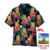 Funny Palm Tree Tropical Maine Coon Cats Powered By Cat Custom Photo Hawaiian Shirt