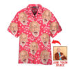 Funny Your Photo On Pink Love Dad Style Custom Hawaiian Shirt