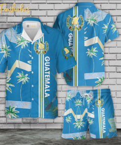 Guatemala Hawaiian Shirt Set | Guatemala Hibiscus Pattern Summer Style | Unisex Hawaiian Set Style