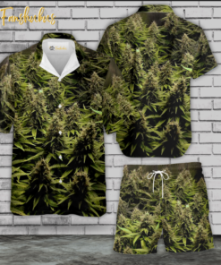 Aloha Weed Garden Hawaiian Set | Unisex Hawaiian Set | Aloha Garden Hawaiian Style