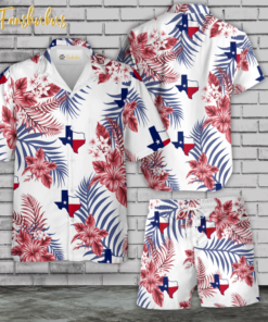 Lone Star Nation Texas Hawaiian Shirt Set | Lone Star Hawaiian Style | Unisex Hawaiian Set