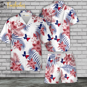 Lone Star Nation Texas Hawaiian Shirt Set | Lone Star Hawaiian Style | Unisex Hawaiian Set
