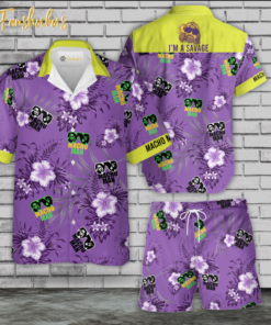 Macho Man I Am Savage Hawaiian Shirt Set | Unisex Hawaiian Set | Macho Man Hawaiian Style