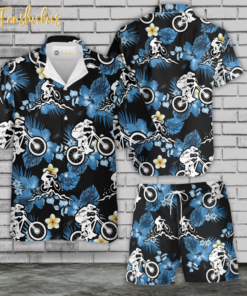 Mountain Bike Nature Hawaiian Shirt Set | Bike Hawaiian Style | Unisex Hawaiian Set