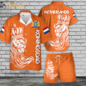 Netherlands Hawaiian Shirt Set | Koningsdag Day Hawaiian Style | Unisex Hawaiian Set