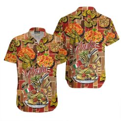 Pasta Gift for Pasta Lovers, Food Lovers Colorful Tomatoes Pasta Hawaiian Shirt