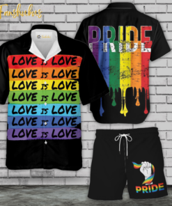 LGBT Hawaiian Shirt Set | LGBT Support Hawaiian Shirt | Unisex Hawaiian Set | Pride Day Hawaiian Style