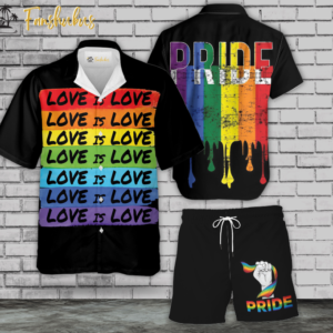 LGBT Hawaiian Shirt Set | LGBT Support Hawaiian Shirt | Unisex Hawaiian Set | Pride Day Hawaiian Style