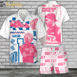 Gasly Pierre Hawaiian Shirt Set | Formula 1 Hawaiian Style | Unisex Hawaiian Set | Racing Hawaiian Style
