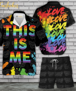 Pride Day Hawaiian Shirt Set | LGBT Support Hawaiian Shirt | Unisex Hawaiian Set | This Is Me Hawaiian Style