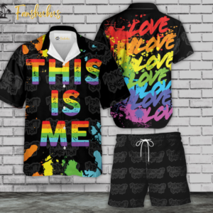 Pride Day Hawaiian Shirt Set | LGBT Support Hawaiian Shirt | Unisex Hawaiian Set | This Is Me Hawaiian Style
