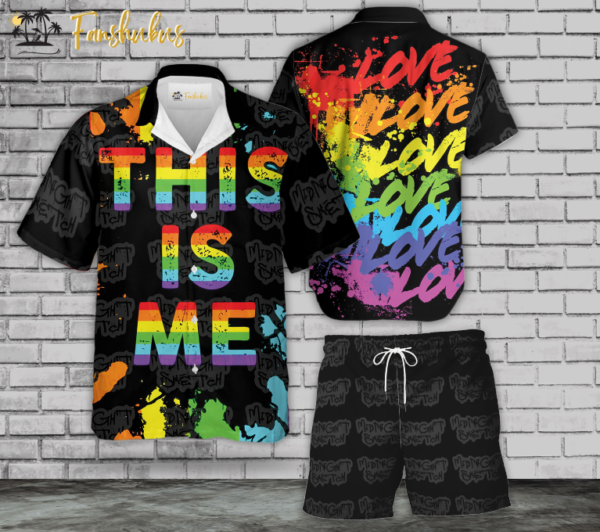 Pride Day Hawaiian Shirt Set | LGBT Support Hawaiian Shirt | Unisex Hawaiian Set | This Is Me Hawaiian Style