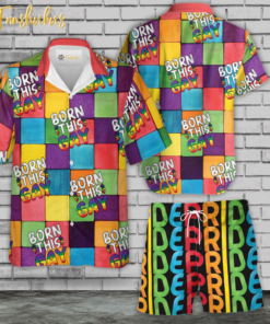 Born This Gay Hawaiian Shirt Set | LGBT Support Hawaiian Shirt | Unisex Hawaiian Set | Pride Day Hawaiian Style