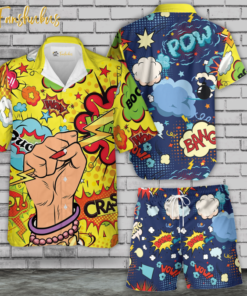 DC Movies Hawaiian Shirt Set | DC Universe Hawaiian | Unisex Hawaiian Set | DC Comics Hawaiian Style