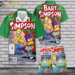 Bart Simpson Hawaiian Shirt Set 2 | The Simpsons Family Series Hawaiian Shirt | Unisex Hawaiian Set | Cartoon Hawaiian Style