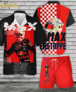 Max Verstappen Hawaiian Shirt Set | Formula 1 Hawaiian Style | Unisex Hawaiian Set | Racing Hawaiian Style