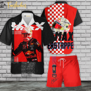 Max Verstappen Hawaiian Shirt Set | Formula 1 Hawaiian Style | Unisex Hawaiian Set | Racing Hawaiian Style