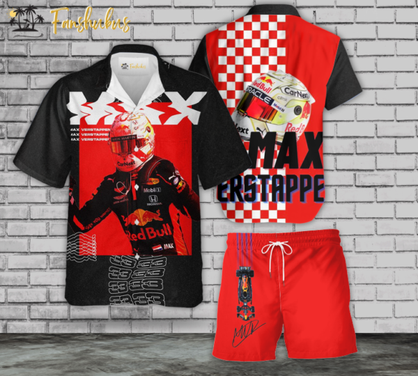 Max Verstappen Hawaiian Shirt Set | Formula 1 Hawaiian Style | Unisex Hawaiian Set | Racing Hawaiian Style